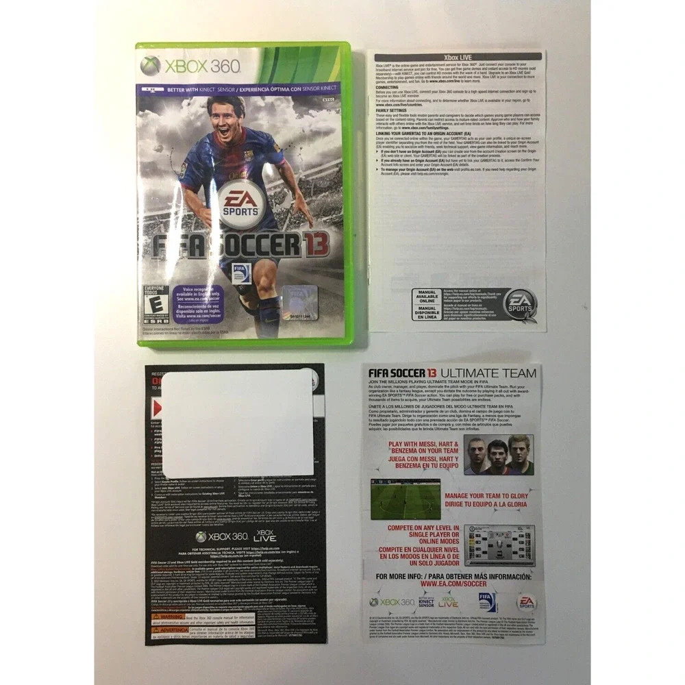 FIFA Soccer 13 (Microsoft Xbox 360) Box, Manual & Online Pass - No Game Disc